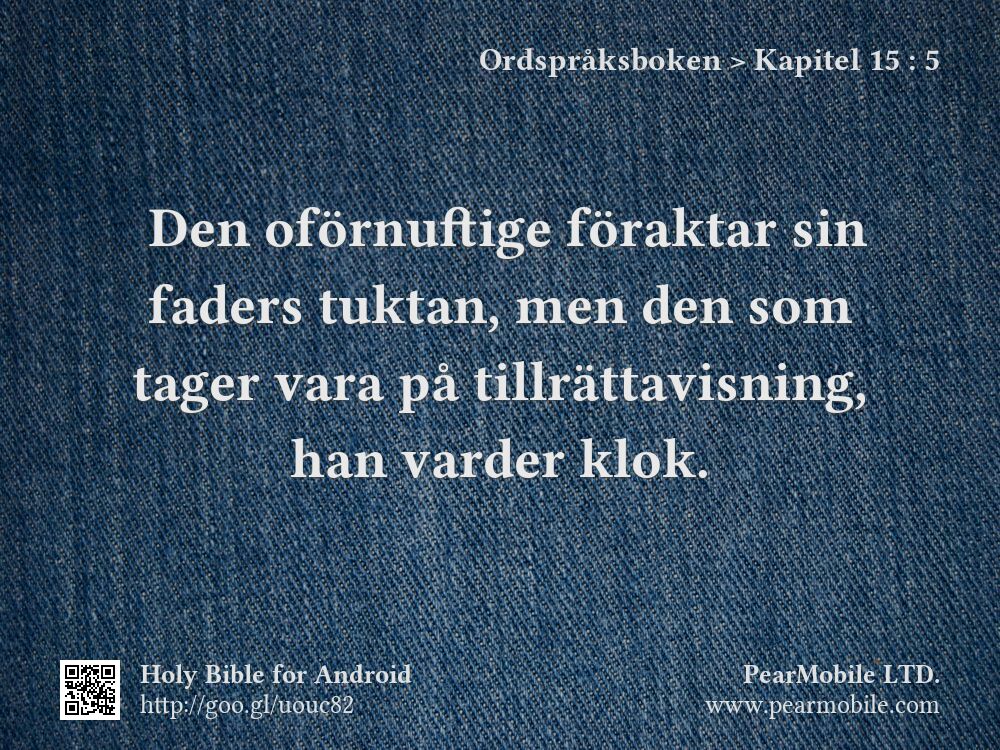 Ordspråksboken, Kapitel 15:5